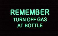 Luminous Remember Turn Off Gas Label  148mm X 75mm