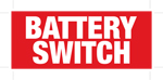 Luminous Battery Switch Label 105mm x 44mm